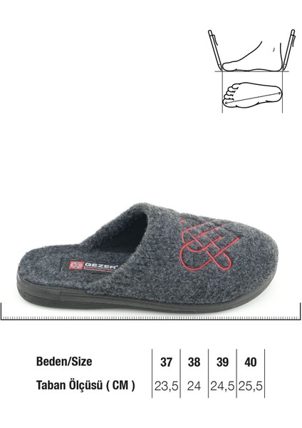 Kadın Kışlık Keçe Nakışlı Kalp Tasarım Ev Bahçe Terlik fiyatları