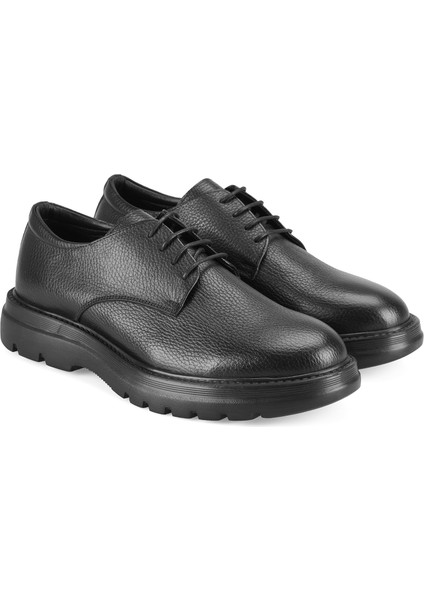 Siella Siyah Erkek Günlük Deri Ayakkabı