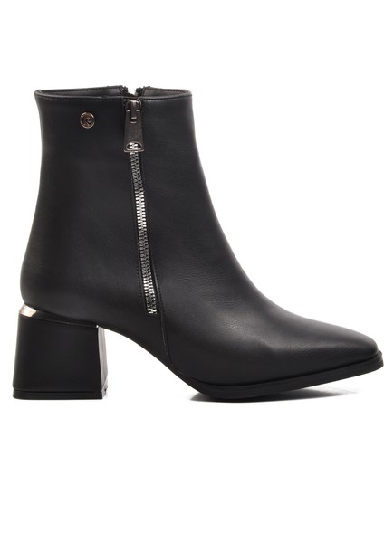 Pc-54000 Siyah Içi Kürklü Kadın Topuklu Bot