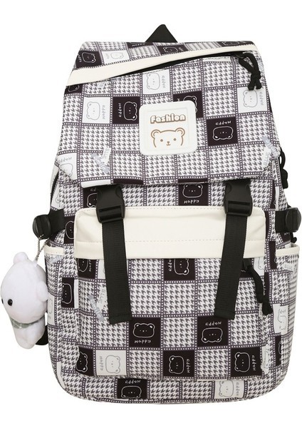 Evening Primrose Yj Sırt Çantası Büyük Kapasiteli Ekose Öğrenci Okul Çantası (Yurt Dışından)