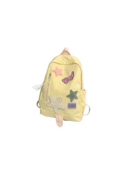 Popular Star Pattern Backpack For High School Students. - Sarı (Yurt Dışından)