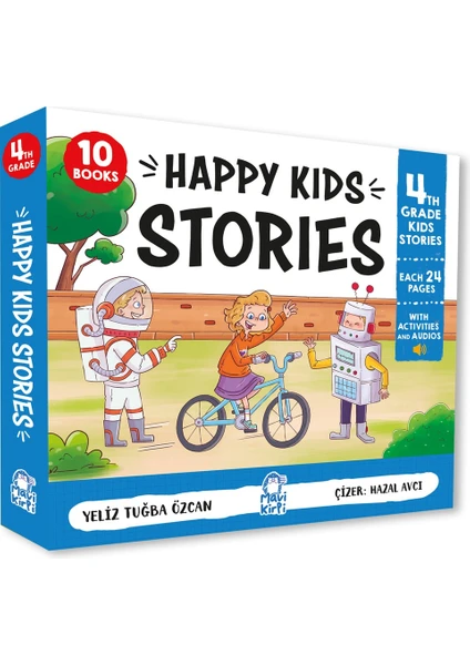 Mavi Kirpi Yayınları Happy Kids Stories 4th Grade (100 Books) - 4. Sınıf ingilizce Hikaye Seti (10 Kitap) - Yeliz Tuğba Özcan