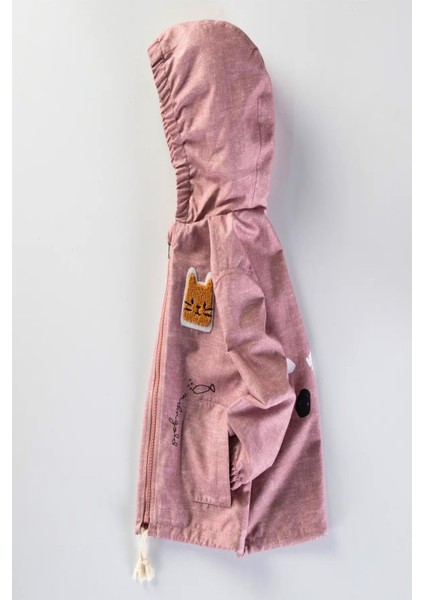 Yeni Sezon Sevimli Kedi Desenli Pamuk Astarlı Kapüşonlu Çocuk&bebek Yağmurluk-Mont modelleri