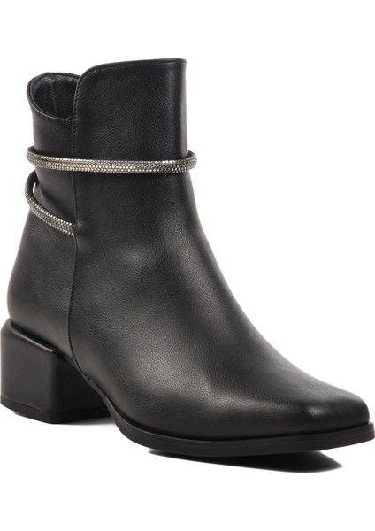 326168 Siyah Cilt Kadın Topuklu Bot modelleri