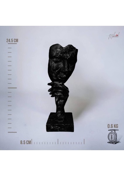 Sanat Heykeli: Kalp Tutan El, Siyah Mermer Görünüm, Modern Tasarım, 23x13 cm modelleri