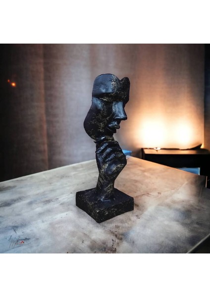 Sanat Heykeli: Kalp Tutan El, Siyah Mermer Görünüm, Modern Tasarım, 23x13 cm indirimleri