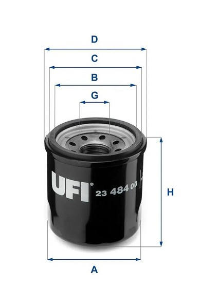 Ufı 2348400 Yağ Filtresi Renault Megane Iıı Fluence Clio 3-4 Laguna Iıı-Latitude 2.0 16V Micra 2011>