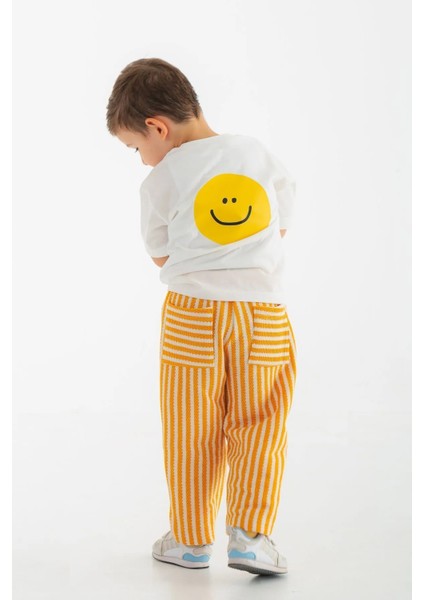 Smile Baskılı Bisiklet Yaka %100 Organik Pamuk T-Shirt Beyaz fırsatları