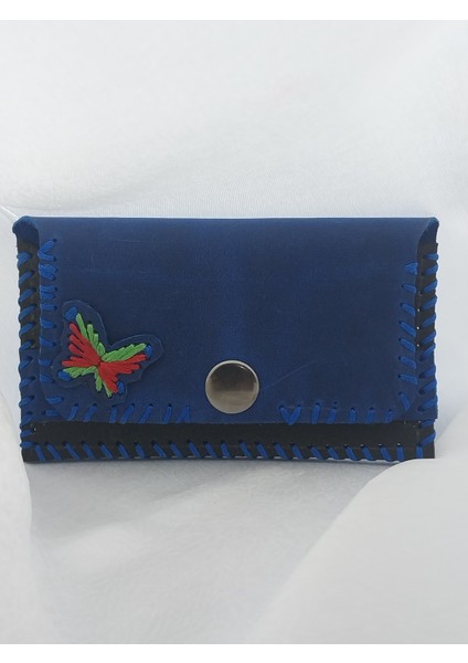 Mavi El Yapımı Handmade Küçük Cüzdan Kartlık