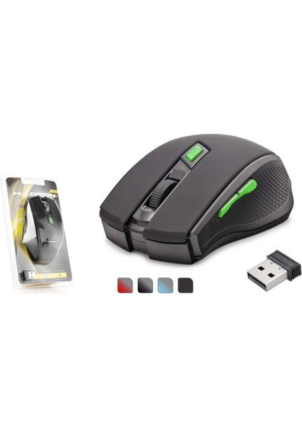 HDX3404-S 1600DPI 2.4ghz USB Kablosuz Mouse - Siyah