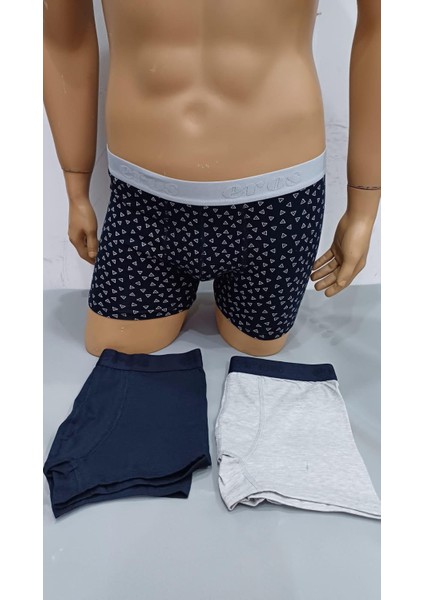 124 3'lü Paket Likralı Erkek Boxer