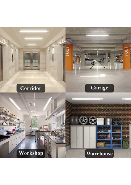 2 Adet 120 cm 80 Watt 6500 Kelvin Beyaz Işık 3 Sıra Ledl Kristal Bant Armatür Fabrika Tavan Armatürü