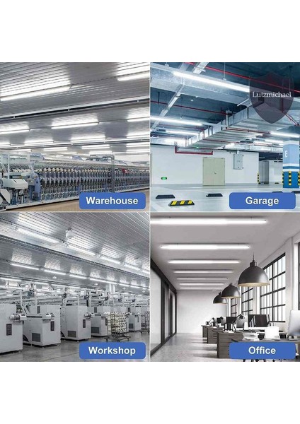 120 cm, 80 Watt 6500 Kelvin Beyaz Işık 3 Sıra Ledl Kristal Bant Armatür Atölye Fabrika Tavan Armatürü