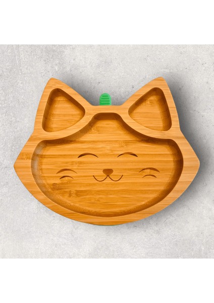 Sevimli Kedi Bölmeli Bambu Tabak Pembe