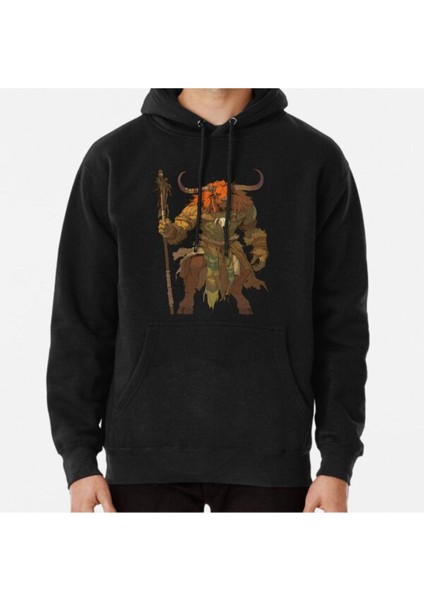 Unisex Dnd Minotaur Shaman Baskılı Sweatshirt