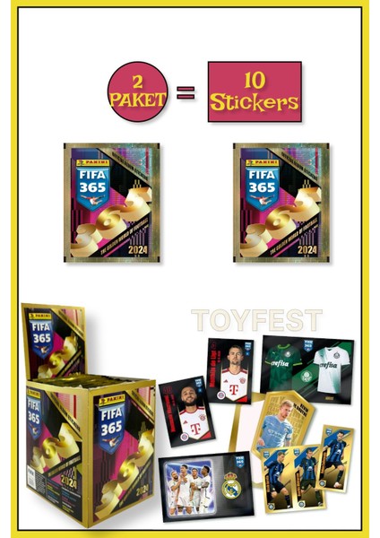 Panini Fifa 365 2024 Futbolcu Stickers Kartları - 2 Paket ( 10 Stickers )