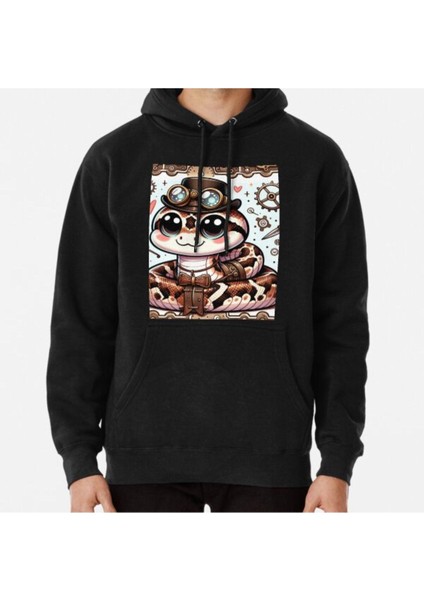 Unisex Steampunk Carpet Python Baskılı Sweatshirt