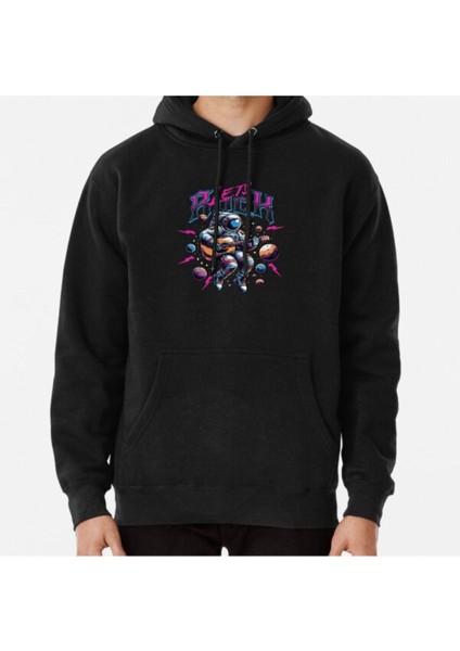 Unisex Let S Rock Cool Spaceman Music Design Baskılı Sweatshirt