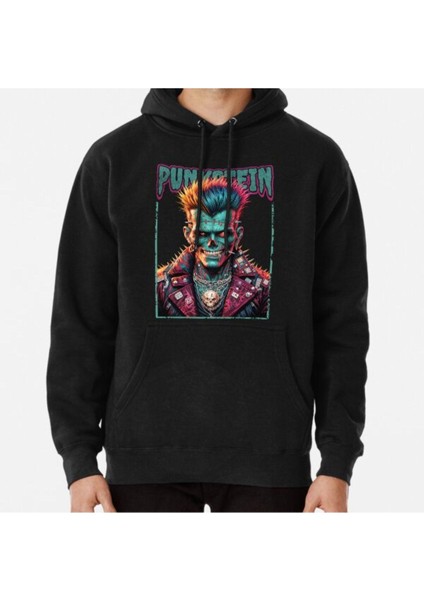 Unisex Punkstein Baskılı Sweatshirt