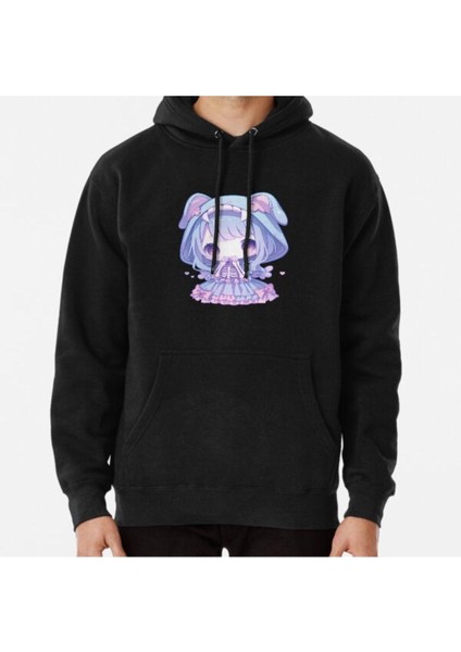 Unisex Kawaii Pastel Skeleton Baskılı Sweatshirt