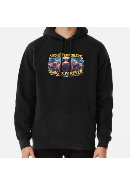 Unisex Sad Is Temporary, Swag Is Forever Baskılı Sweatshirt