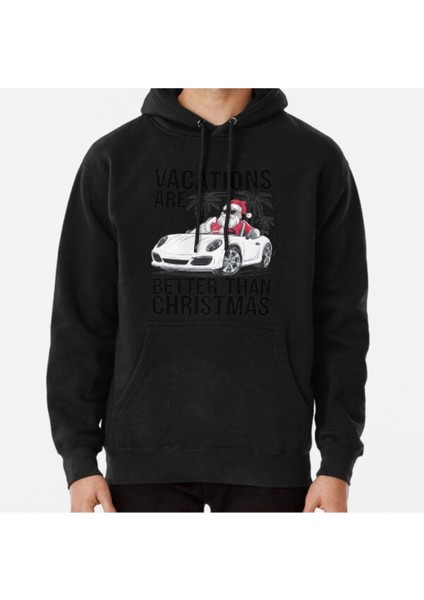 Unisex Cool Santa Claus In A Sports Car – Holiday Instead Of Christmas Baskılı Sweatshirt