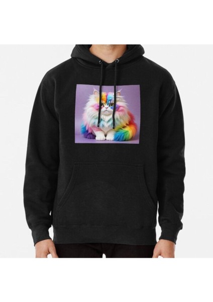 Unisex Rainbow Floof Baskılı Sweatshirt