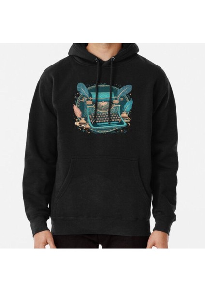 Unisex Typewrıter Desıgn Baskılı Sweatshirt