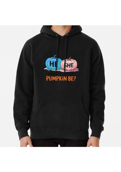Unisex He Or She What Will Our Little Pumpkin Be Halloween Gender Reveal Baskılı Sweatshirt