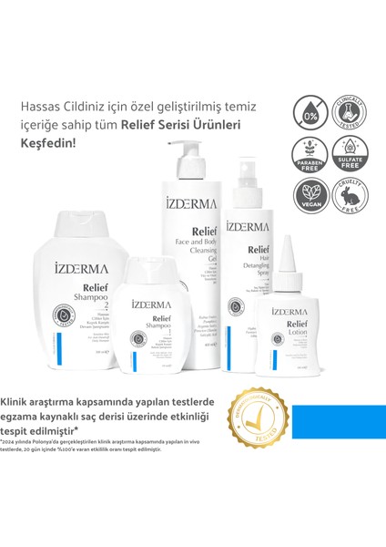 Izderma Relief Shampoo Kepek Karşıtı Bakım ve Devam Şampuanı ve Relief Nemlendirici Losyon 3'lü Set