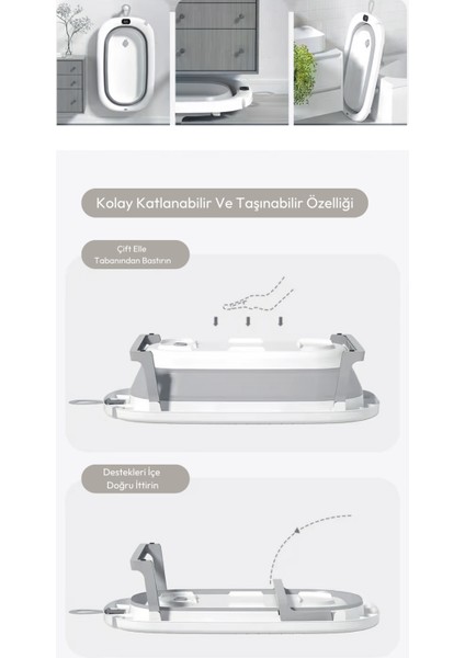 Thermae Katlanabilir Termometreli Bebek Küveti, Yumuşak yastıklı Bebek Küveti, Yenidoğan Bebek Küveti