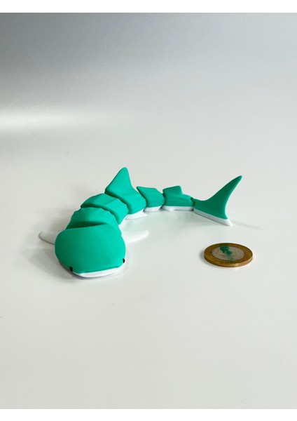 Yassı Kafalı Köpek Balığı Figürü - Hareketli Eklemli - 18CM