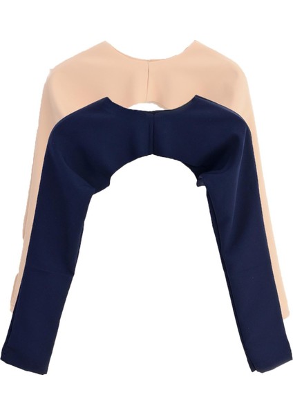 Pınkmark Kadın Içe Giyilen Tesettür Bej Lacivert 2 Li Paket Bolero Bluz Kolluk MCPMBL25626