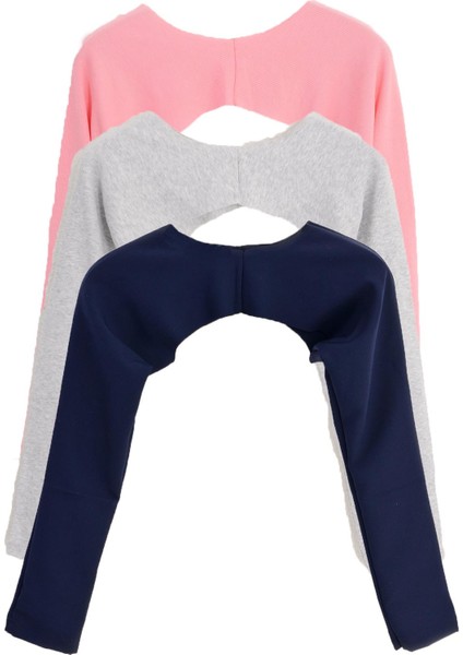 Pınkmark Kadın Içe Giyilen Tesettür Pembe Lacivert Gri 3 Lü Paket Bolero Bluz Kolluk MCPMBL25667