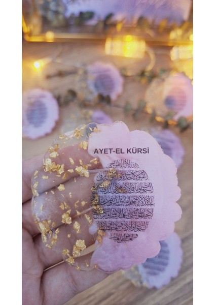 Sevgiliatolyemm Arapça( Ayetel Kürsü) Dualı Pembe Magnet 15 Adet