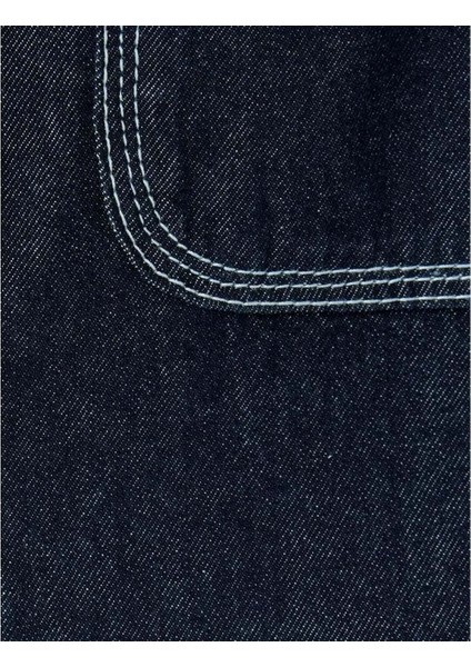 Kot Gömlek Ceket Oversize Cep Detaylı Pamuklu - Koton - 5WAM50011ID - Koyu Indigo - M fırsatları