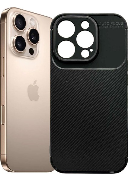 iPhone 16 Pro Max Kılıf Focus Carbon Silikon Kapak