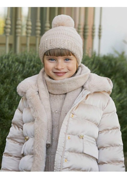 Kışlık Kız Çocuk Saten Mont - Bej fiyatları