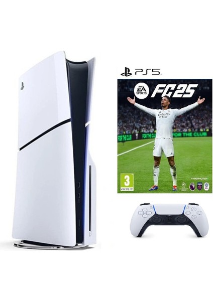Playstation 5 1 Tb Slim CD Edition Oyun Konsolu + 2. Ps5 Kolu + Fc 25 Oyunu