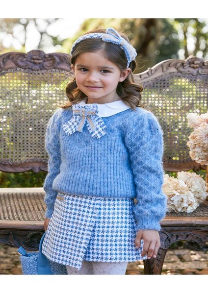 Kışlık Kız Çocuk Şort Etek - Mavi