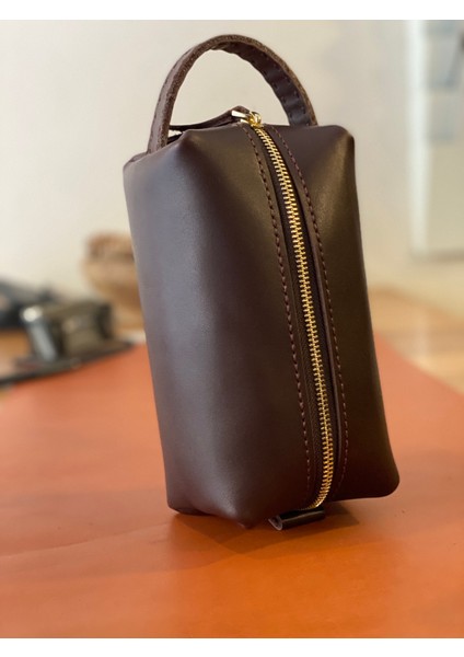 Erkek El Çantası Siyah Hakiki Deri El Yapımı Seyahat ve Kozmetik Çantası modelleri