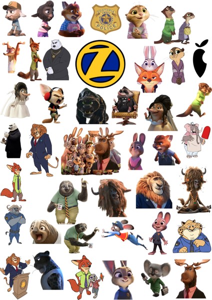 Fun Life Zootopia 110 Parça Şeffaf Sticker Seti