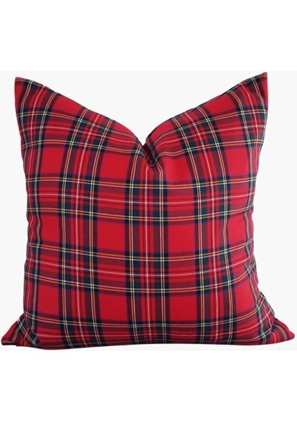 2'Li Kırmızı Ekose Stewart Yılbaşı Temalı Kare Kırlent Kılıfı 43 X 43 Cm,Yumuşak Dokulu,İskandinav, fiyatları