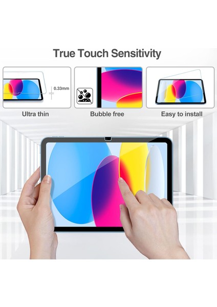 iPad 10. Nesil 2022 A2696/A2757/A2777 10.9 Inç Için 2 Paket Ekran Koruyucu, iPad 10 Için Temperli Cam Film Koruyucu (Yurt Dışından)