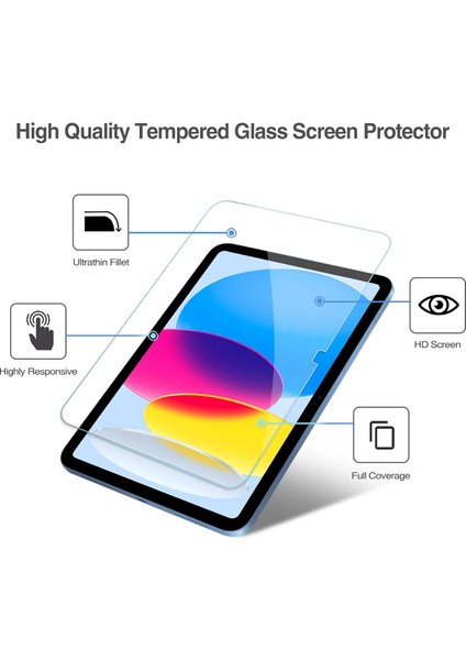 iPad 10. Nesil 2022 A2696/A2757/A2777 10.9 Inç Için 2 Paket Ekran Koruyucu, iPad 10 Için Temperli Cam Film Koruyucu (Yurt Dışından)