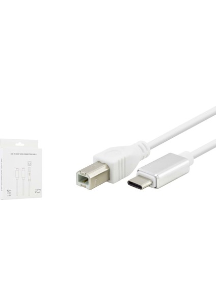 HDX7552 Usb-A - Type-C 1mt Type-C Yazıcı Kablosu - Beyaz