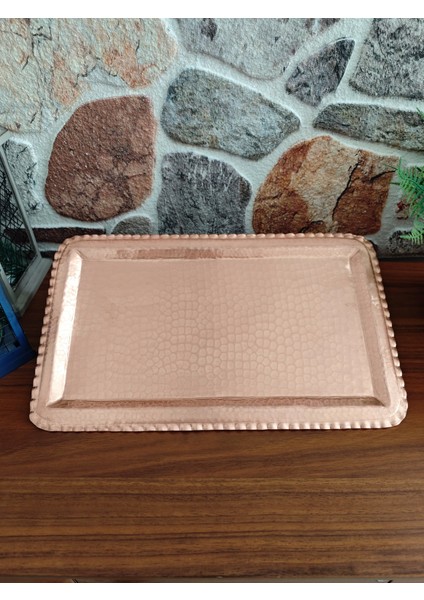Servis Tepsisi Büyük Boy Bakır El Yapımı