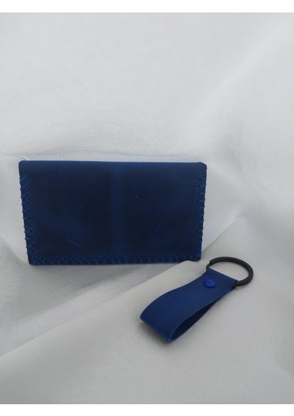 Mavi El Yapımı Handmade Küçük Cüzdan Kartlık Anahtarlık