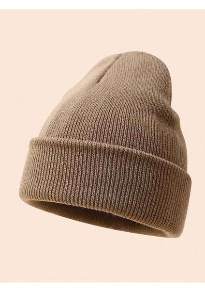 ( 1 Adet ) Unisex Katlamalı Bere. Vizon Renk Bere