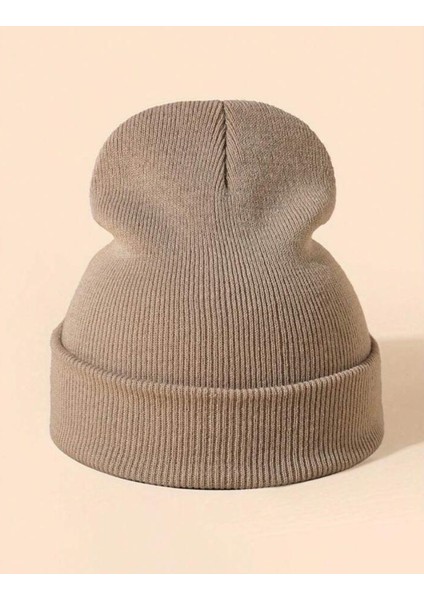 ( 1 Adet ) Unisex Katlamalı Bere. Vizon Renk Bere